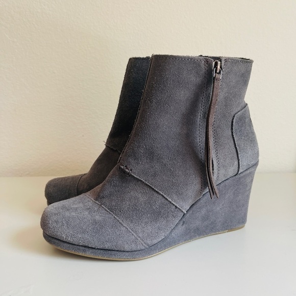 Toms Gray Wedge Booties - Picture 6 of 6